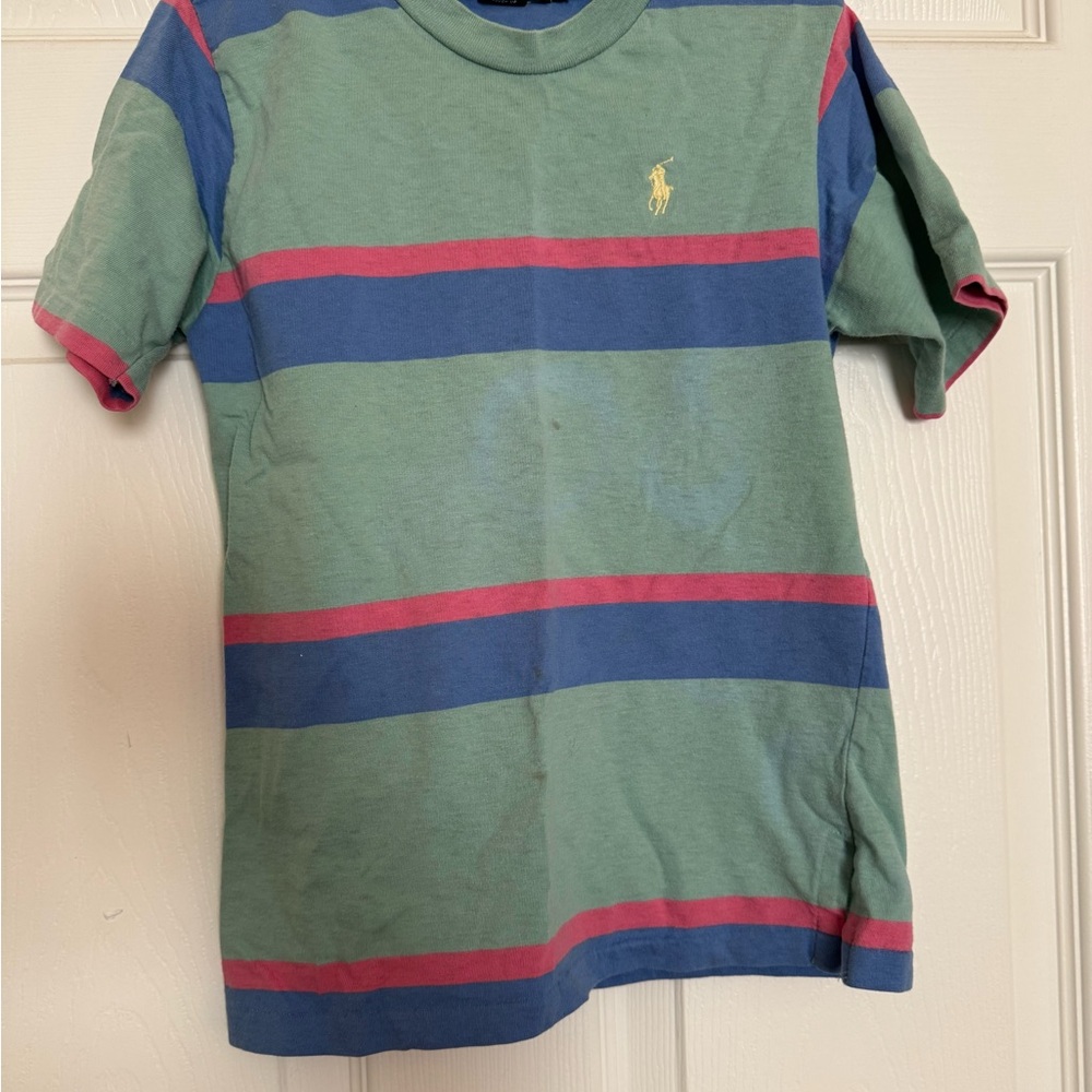 Polo by Ralph Lauren Kids Striped Green and Blue T-Shirt
